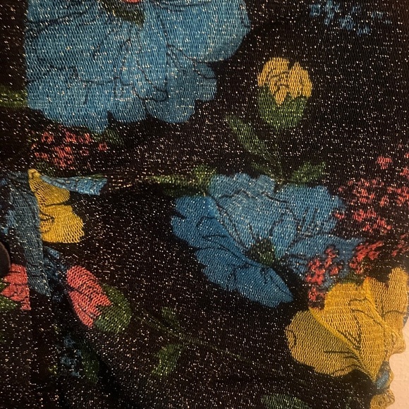 URBAN Outfitters cinched metallic mesh whimsigoth floral button size S mini - Picture 6 of 8